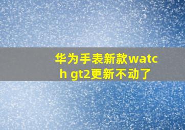 华为手表新款watch gt2更新不动了